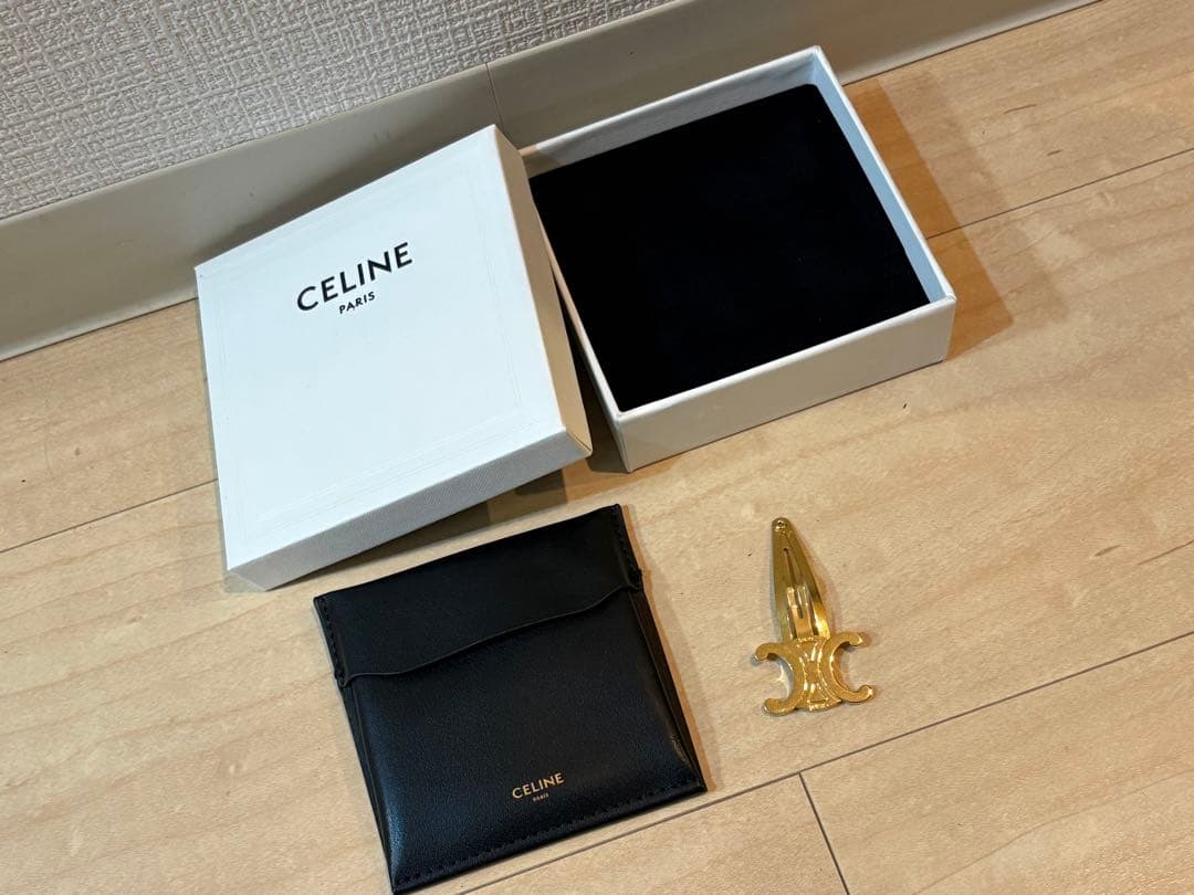 ※箱無し CELINE ゴールド ヘアピン ケース付き