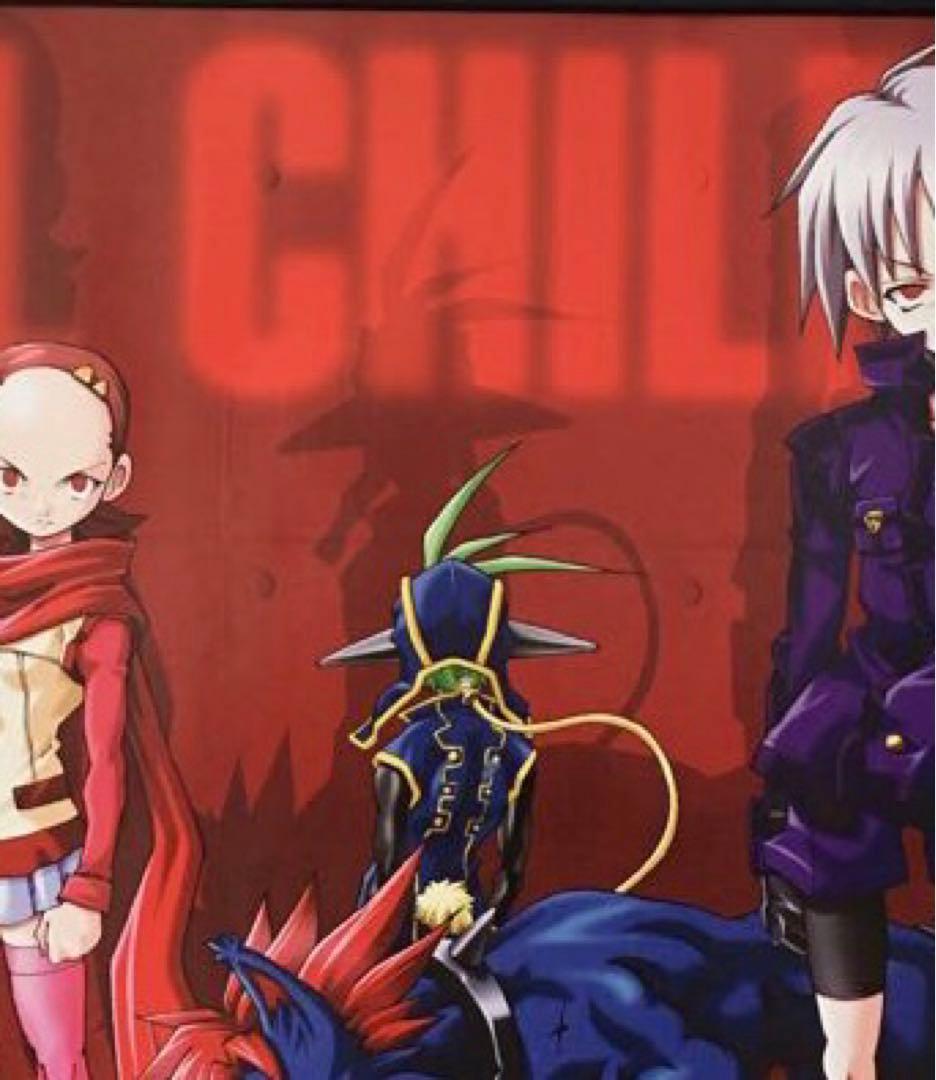 ❷真・女神転生デビルチルドレン 黒の書 赤の書【非売品】ポスター (端破れ有)