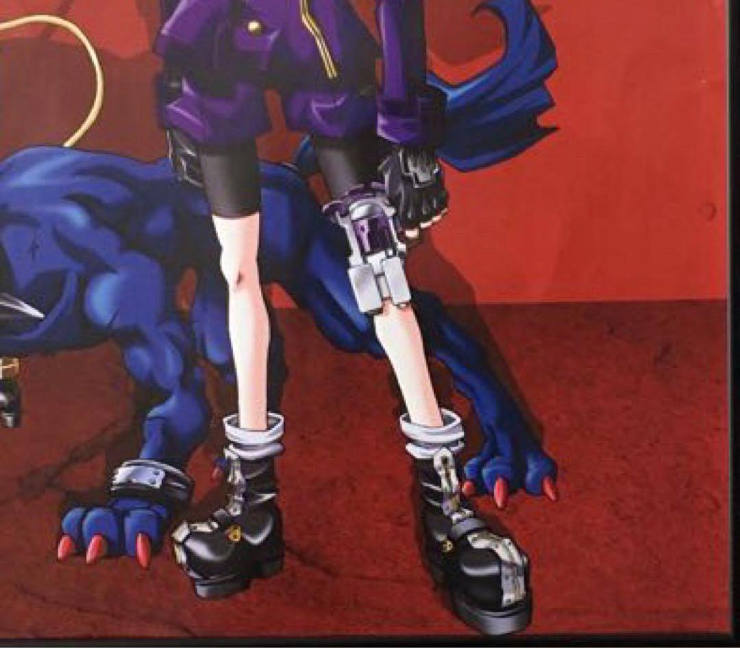 ❷真・女神転生デビルチルドレン 黒の書 赤の書【非売品】ポスター (端破れ有)