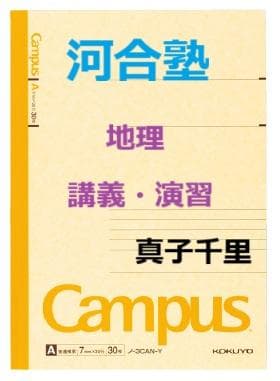 【河合塾】『地理 講義・演習　真子千里先生　第1講ノート』＋α　　駿台代ゼミ東進