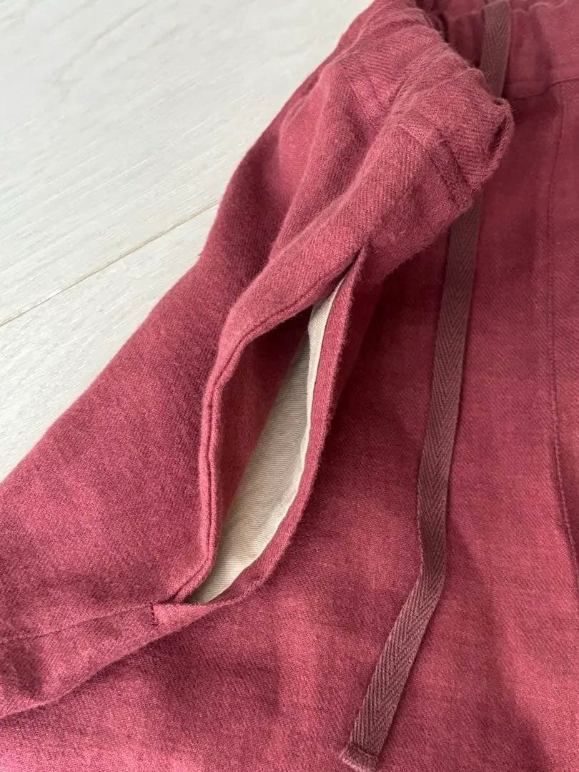 美品pot-pourriリネン 100%パンツ /ウエストゴム/紐付き日本製