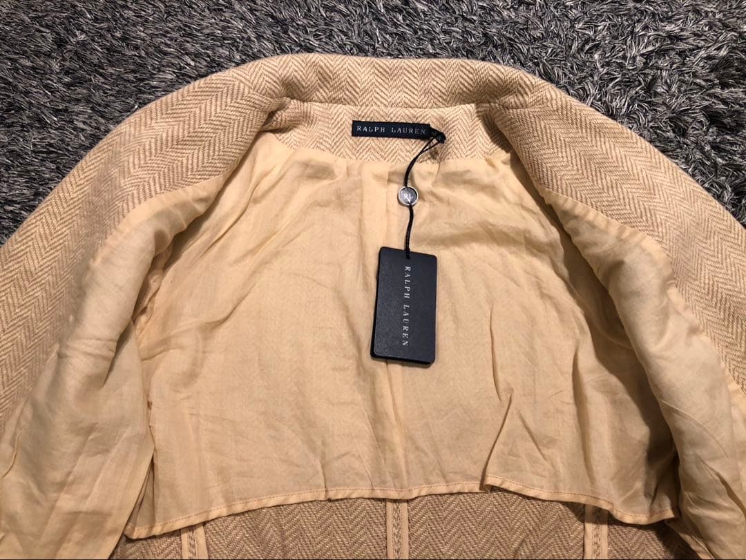 【新品未使用タグ付き】Ralph Lauren ベージュ ジャケット綿絹シルク込
