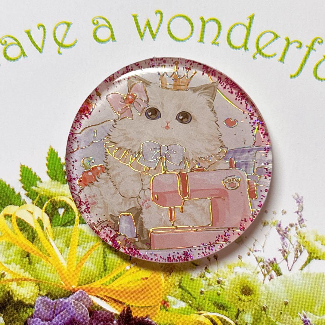 NO 510レジン　ヘアゴム　ブローチ　ハンドメイド　猫ちゃん