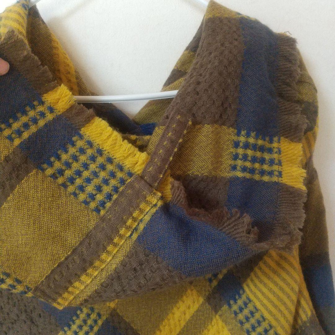 くまくまもんもん専用！センソユニコ 慈雨　ポンチョ風コート　チェック　フード