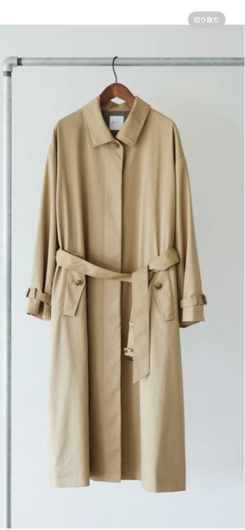ベージュ トレンチコート ウエストベルト付き