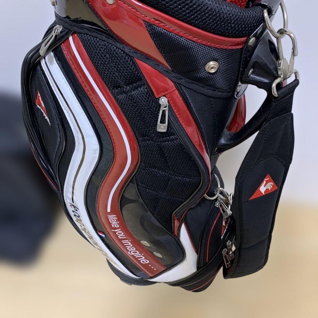 le coq sportif キャディバッグ 黒/赤/白
