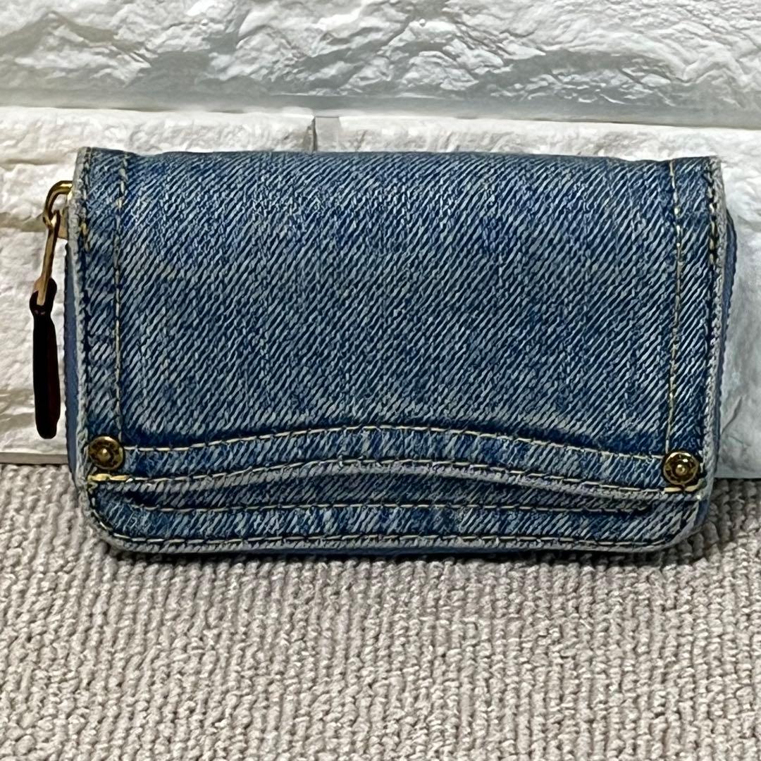 希少✨COACH コーチ デニム ケース 小銭入れ ブルー 財布 美品