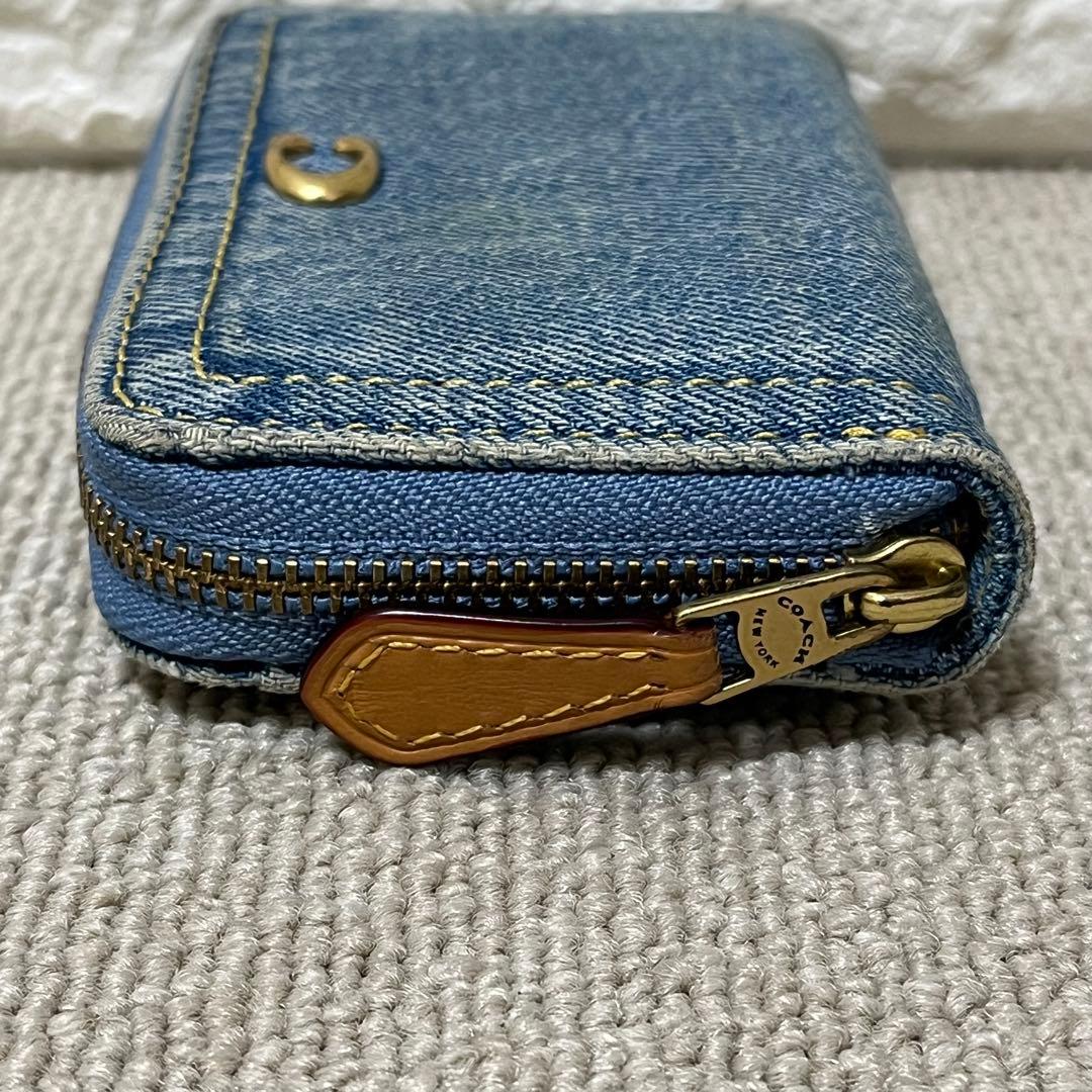 希少✨COACH コーチ デニム ケース 小銭入れ ブルー 財布 美品