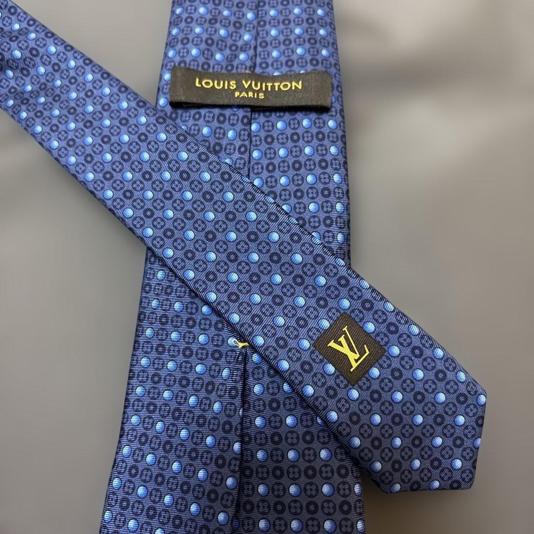 LOUIS VUITTON ルイヴィトン モノグラムフラワー ドット ネクタイ