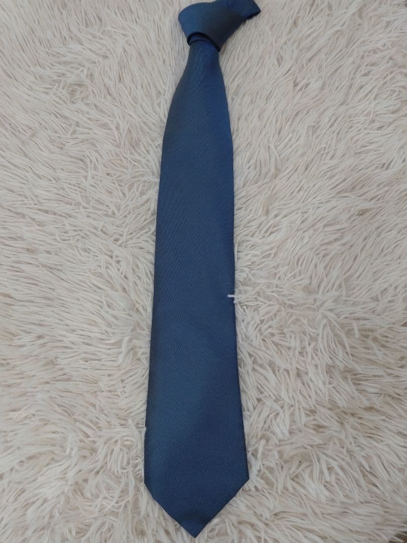 ✨美品【HERMES】エルメス/ネクタイ/ブルー/無地/箱付き/シルク100%