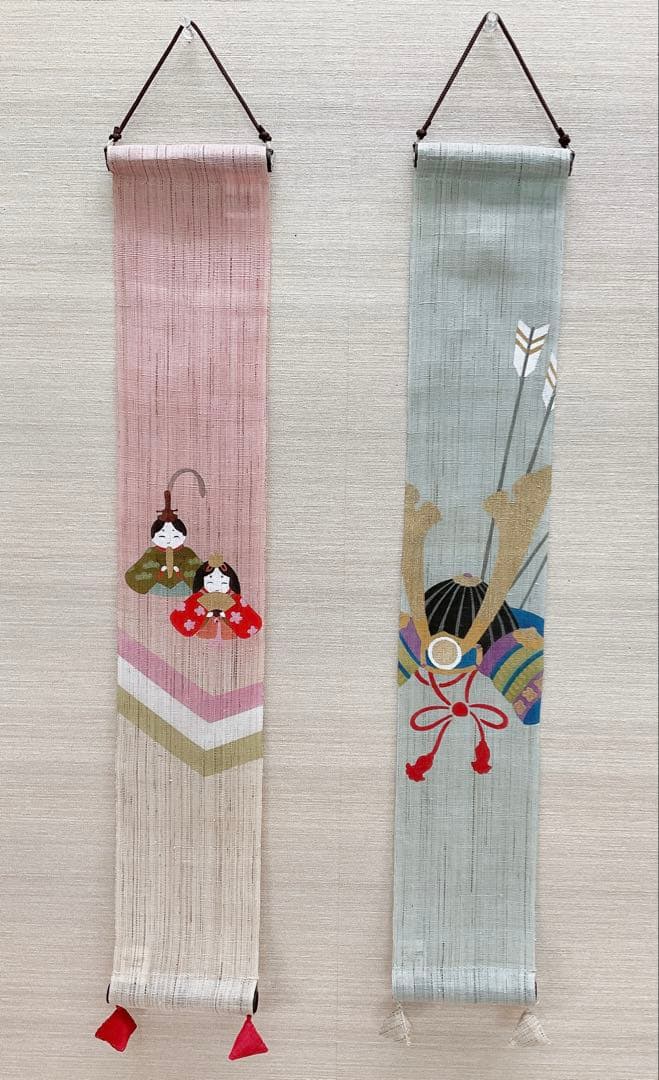 豆タペストリー【三色雛】ひな祭り お節句 お誕生祝い 3月ウォールデコ 新品