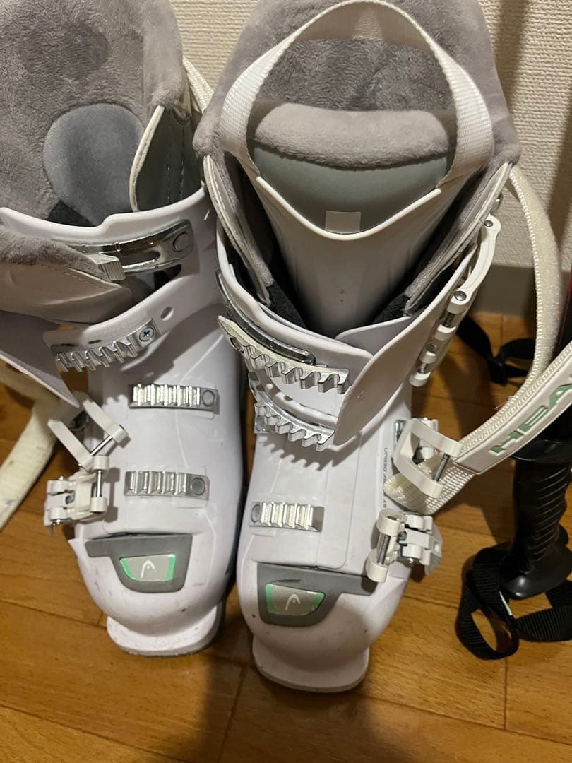  146 スキーセット ホワイト ピンク