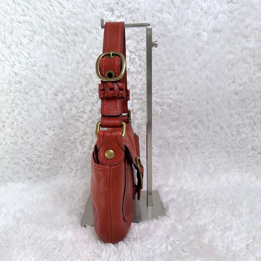 美品✨ COACH ショルダー バッグ ソーホー ブリーカー レザー 赤茶