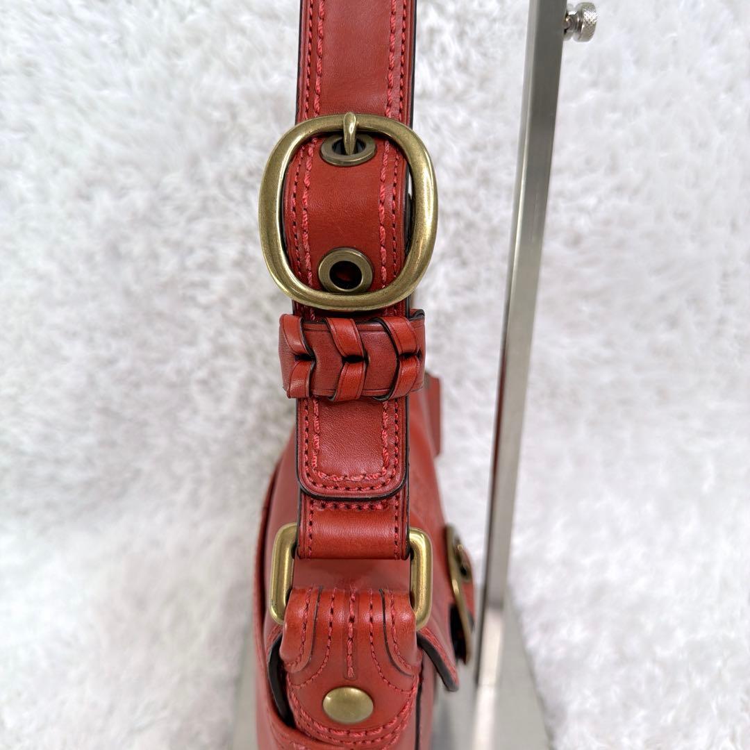 美品✨ COACH ショルダー バッグ ソーホー ブリーカー レザー 赤茶