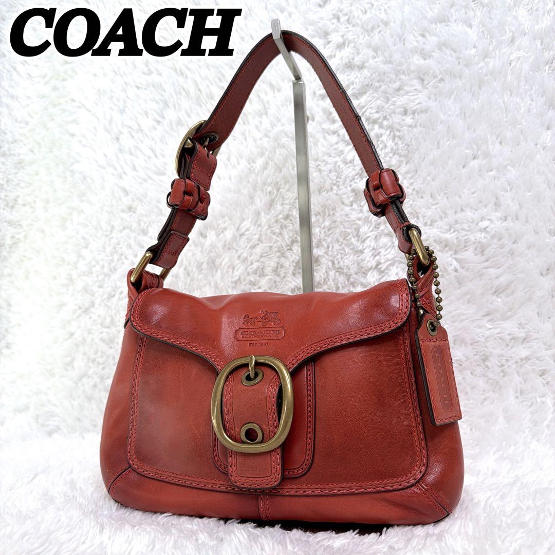 美品✨ COACH ショルダー バッグ ソーホー ブリーカー レザー 赤茶