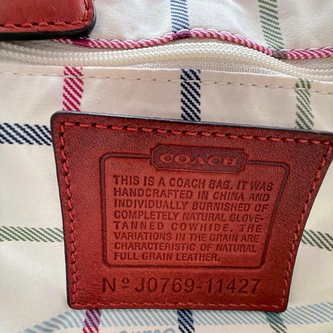 美品✨ COACH ショルダー バッグ ソーホー ブリーカー レザー 赤茶