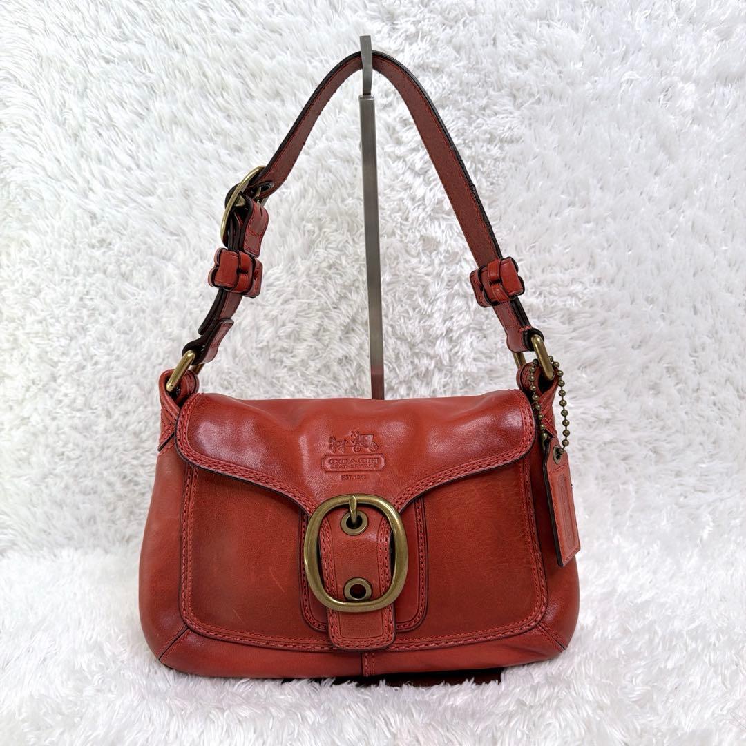 美品✨ COACH ショルダー バッグ ソーホー ブリーカー レザー 赤茶