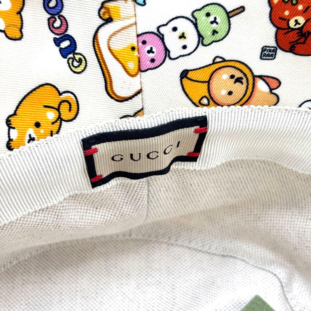 【未使用タグ付】グッチ バケットハット アニマルプリント XL アイボリー