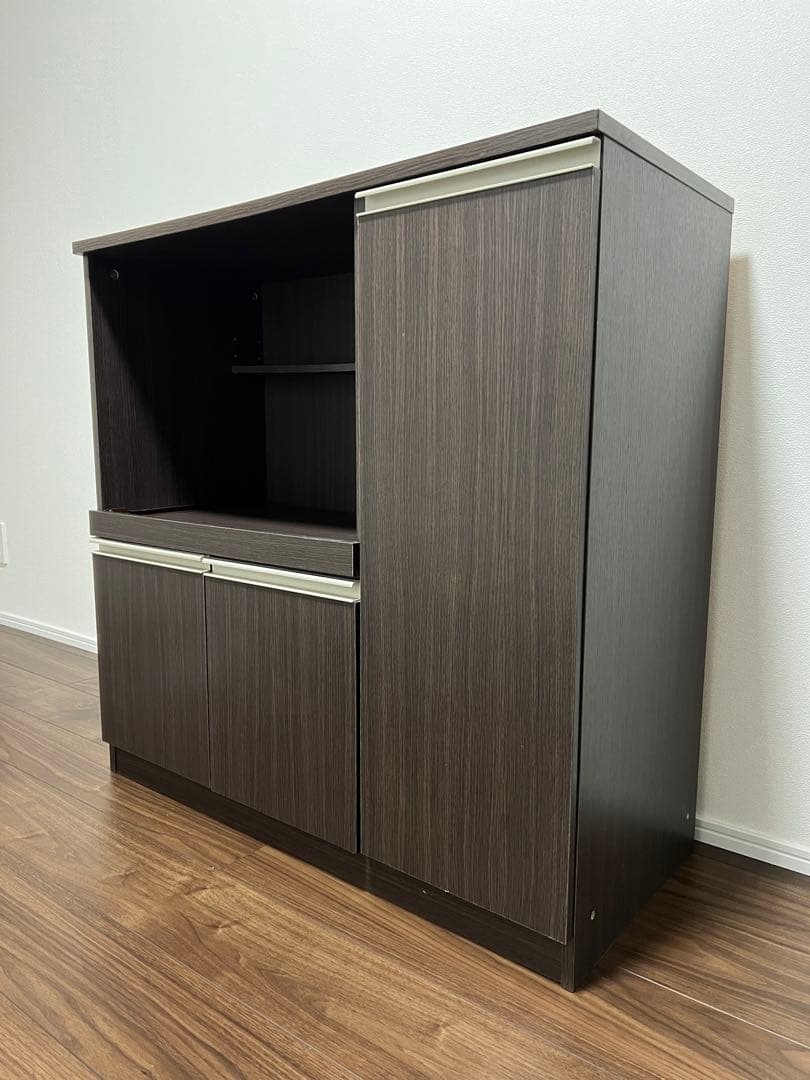 ニトリ レンジ台 フォルム 幅90cm ダークブラウン 8890770