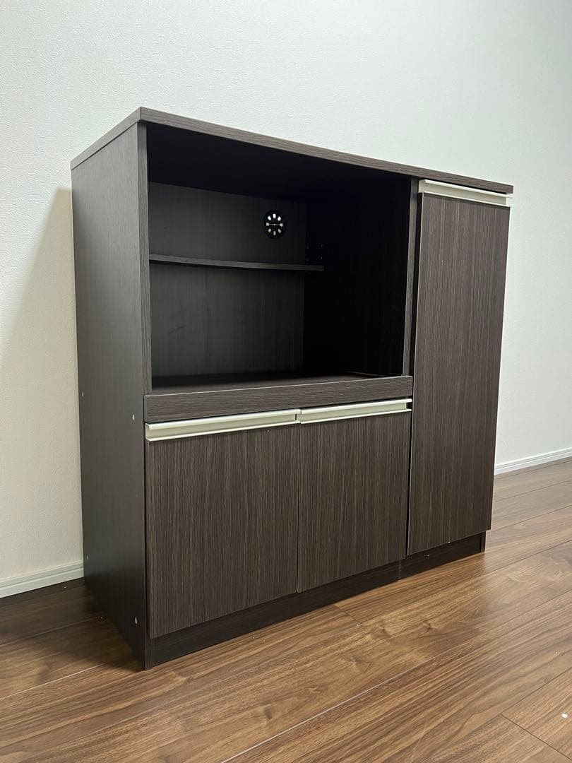 ニトリ レンジ台 フォルム 幅90cm ダークブラウン 8890770