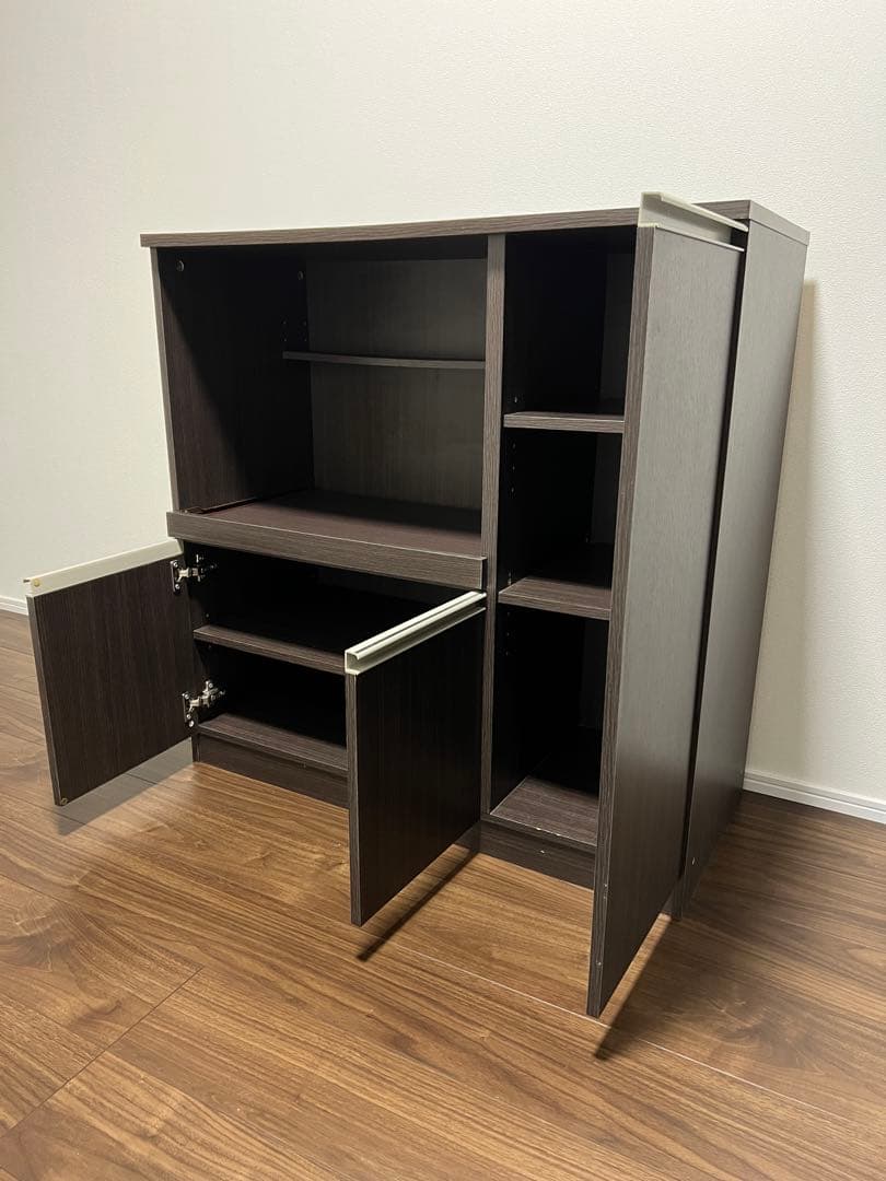 ニトリ レンジ台 フォルム 幅90cm ダークブラウン 8890770