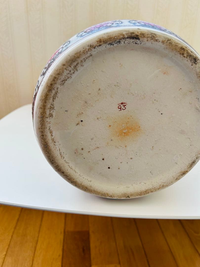 花柄 陶器製 傘立て