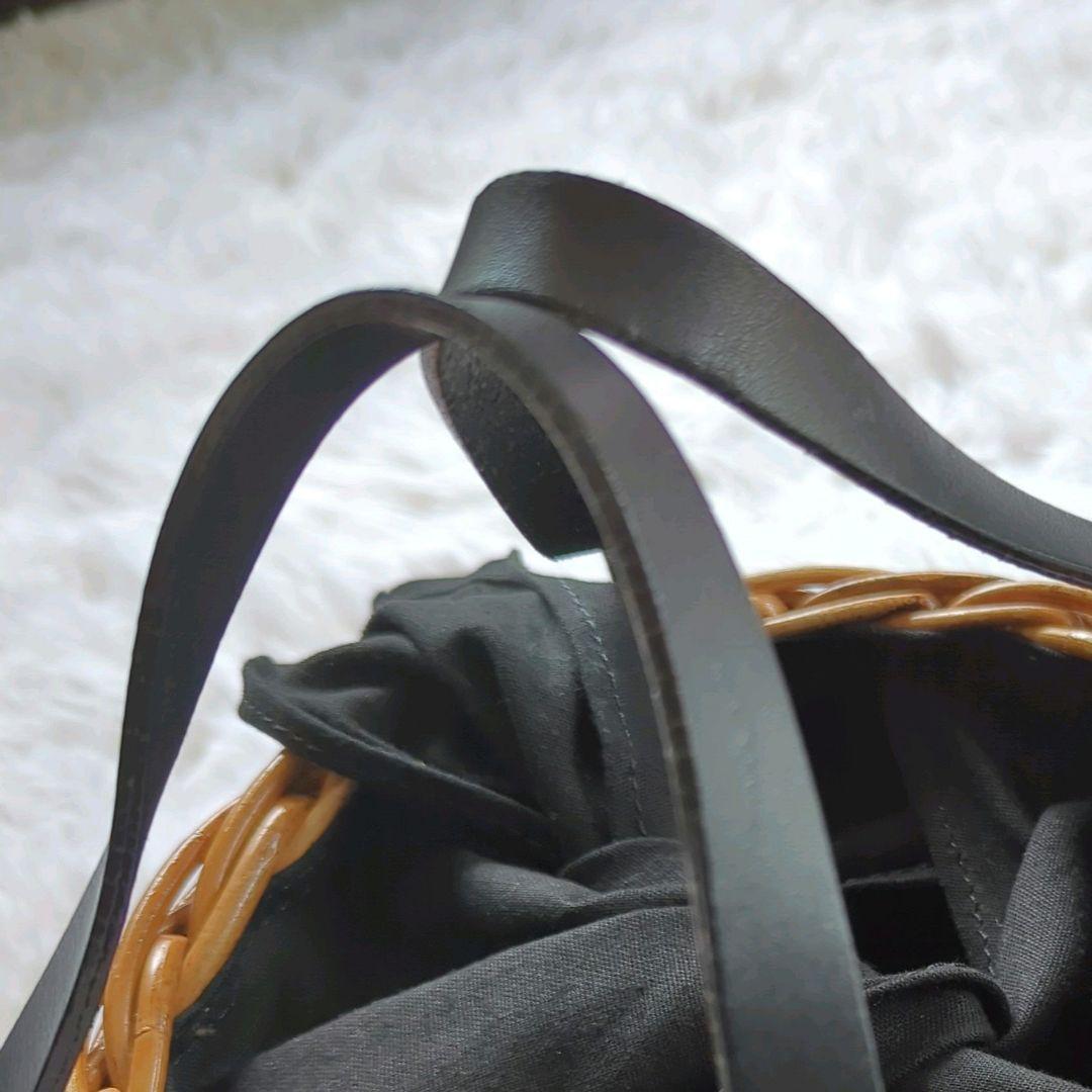 美品 バグマティ アラログ丸型バッグ カゴバッグ バスケット 本革使い