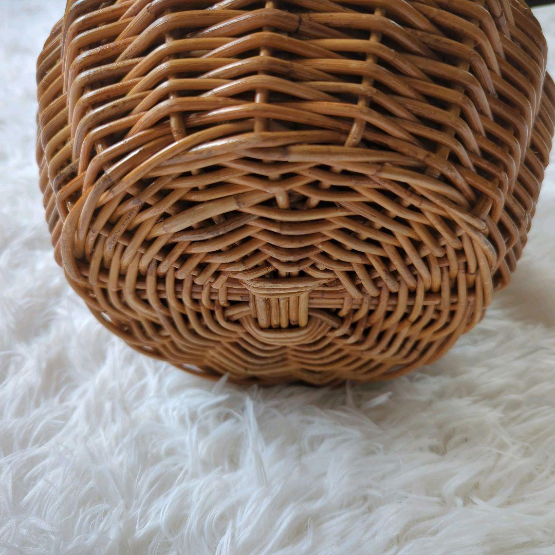 美品 バグマティ アラログ丸型バッグ カゴバッグ バスケット 本革使い