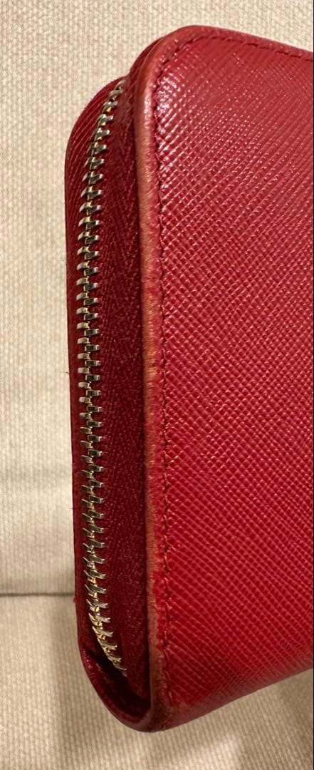 ★タイムセール★PRADA プラダ　ラウンドファスナー　長財布　赤　レッド