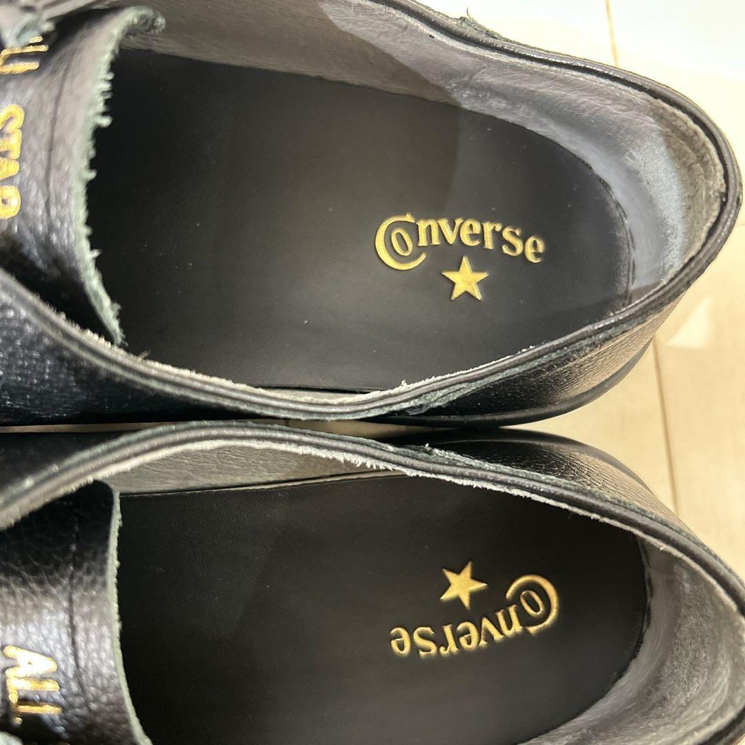 コンバース レザー モカシンシューズ ブラック 27cm