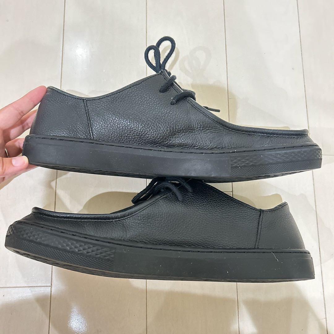 コンバース レザー モカシンシューズ ブラック 27cm