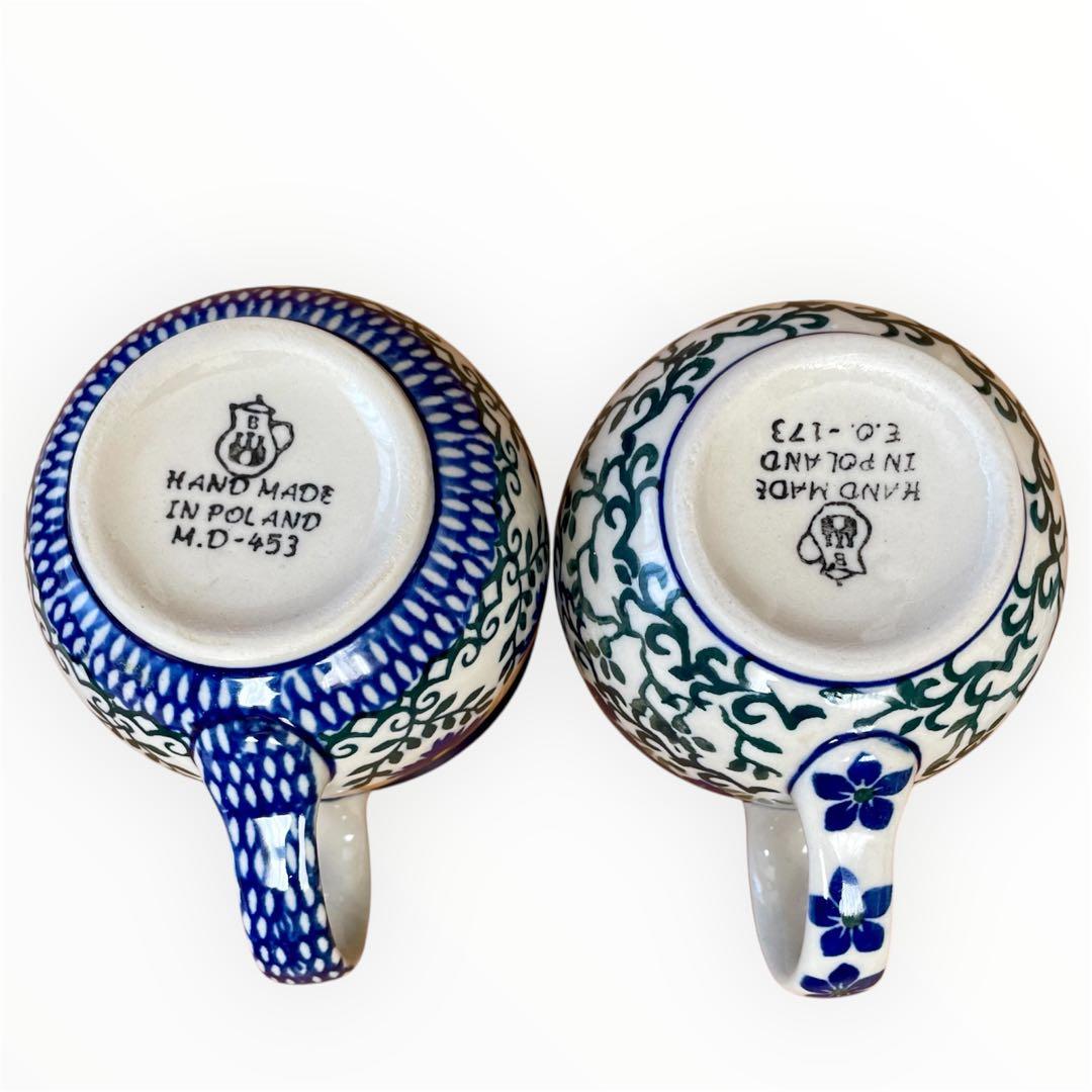 ポーランド食器ポーリッシュポタリー ティーポット カップ・ソーサ・スプーンset