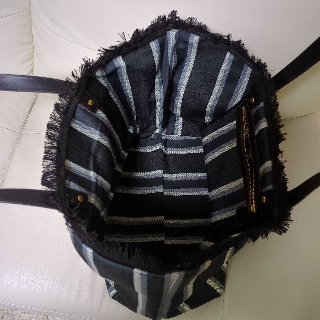 Gucci ストライプトートバッグ 　大　ネイビー ノベルティ