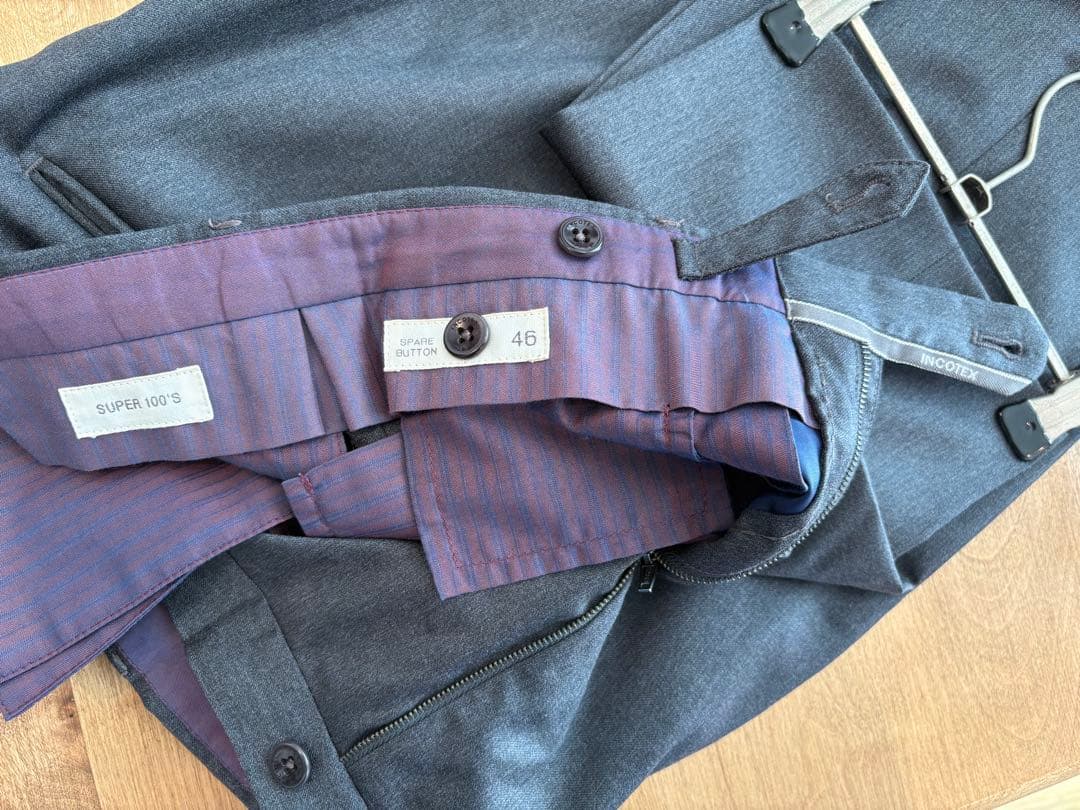 INCOTEX 46 グレー ウール SUPER100’S