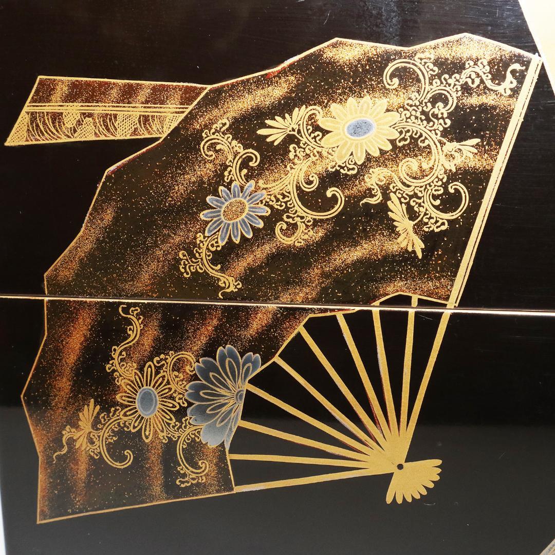 蒔絵 金蒔絵 重箱 4段 扇 漆 共箱