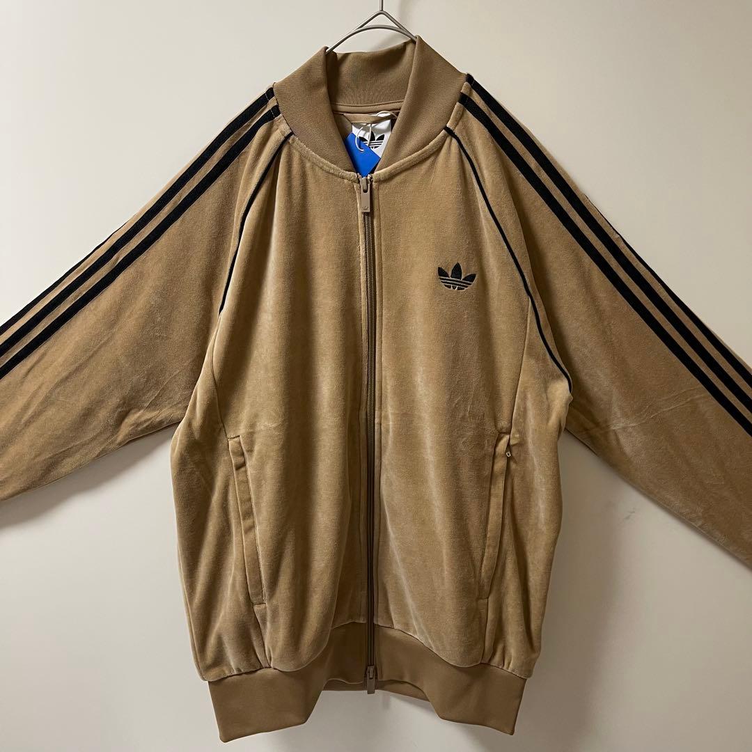 新品M】adidas アディカラー ブラウン ベロア トラックトップ 風早ゆうた