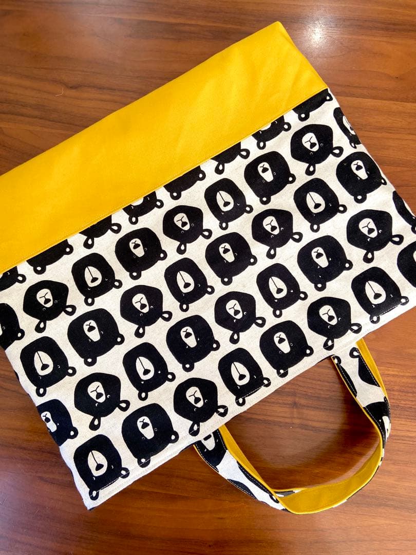 おとぼけおかおのくまちゃん　ハンドメイド　入園入学　5点セット　レッスンバッグ