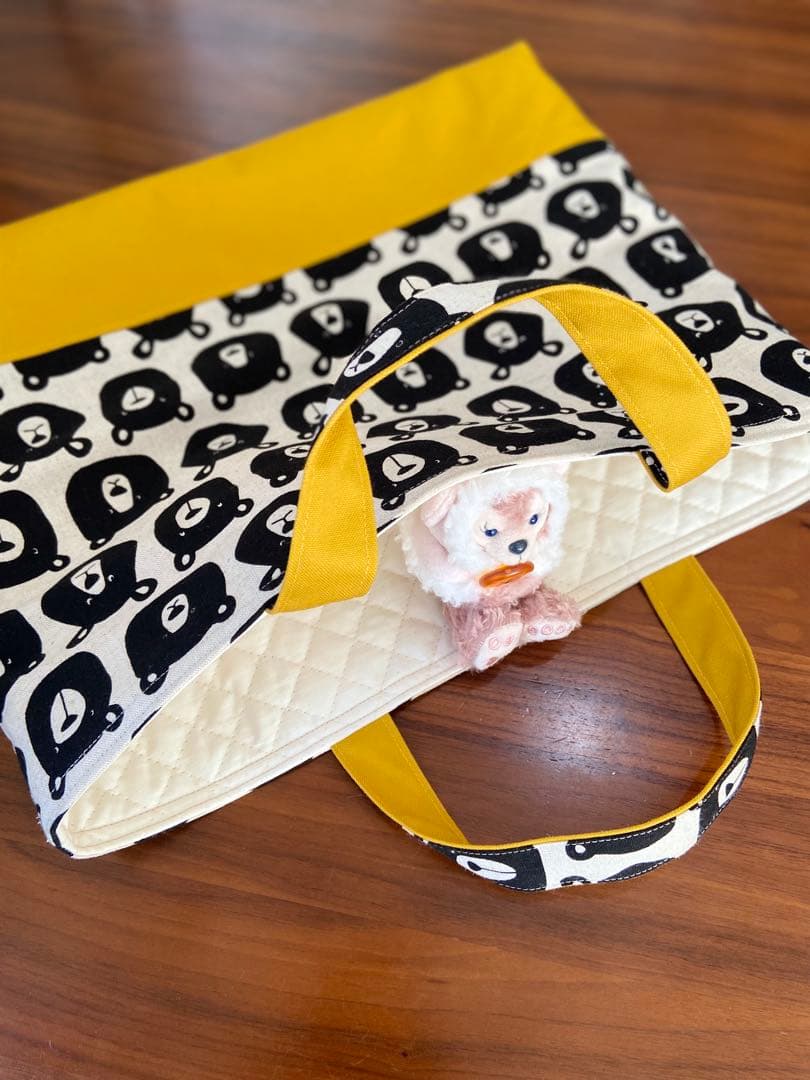 おとぼけおかおのくまちゃん　ハンドメイド　入園入学　5点セット　レッスンバッグ