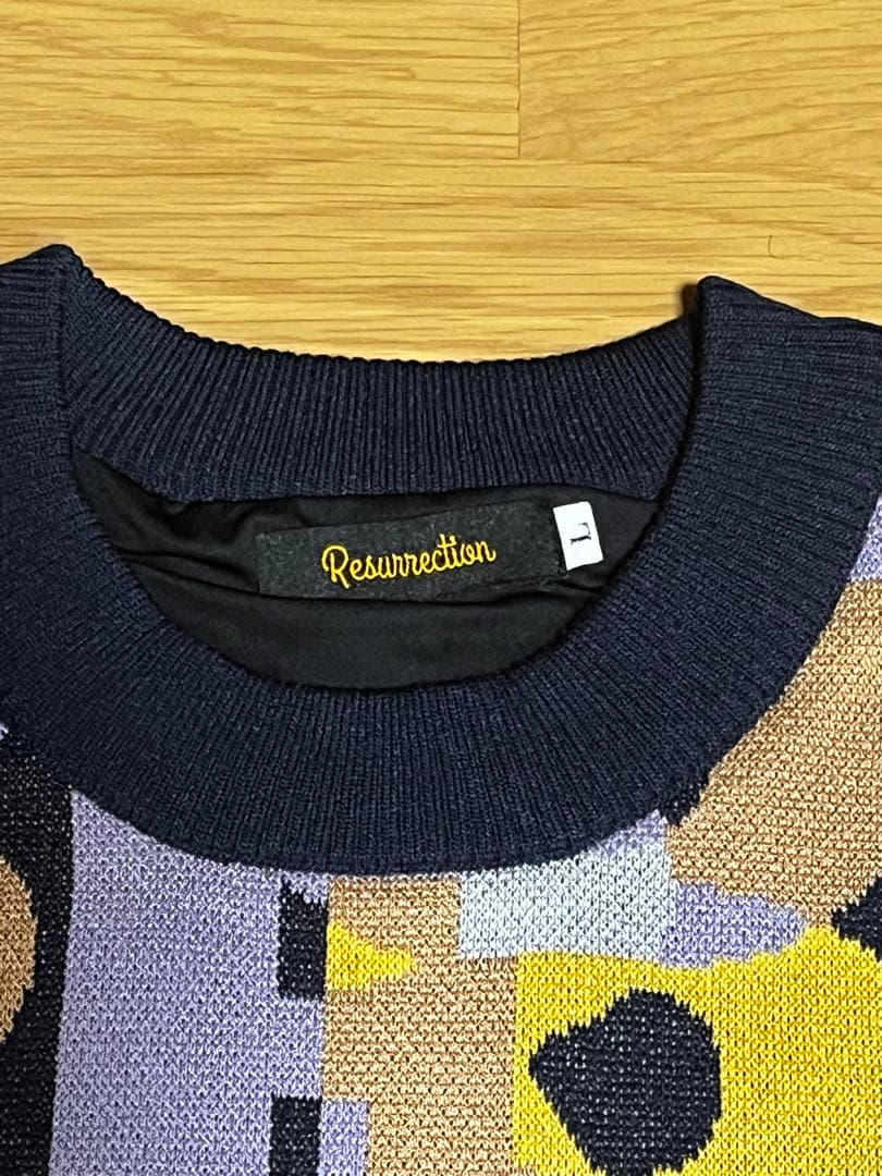 Resurrection アルファベット模様 セーター Lサイズ