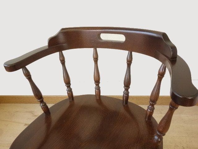 飛騨産業　キツツキ　穂高　アームチェアーB　イス　椅子　 木製　再塗装済ＵＳＥＤ