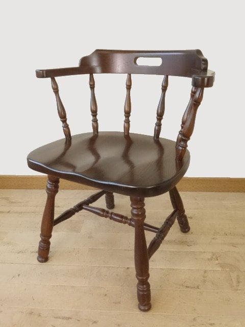 飛騨産業　キツツキ　穂高　アームチェアーB　イス　椅子　 木製　再塗装済ＵＳＥＤ