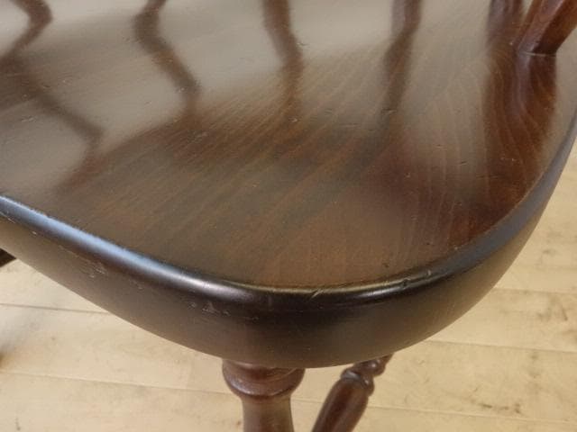 飛騨産業　キツツキ　穂高　アームチェアーB　イス　椅子　 木製　再塗装済ＵＳＥＤ