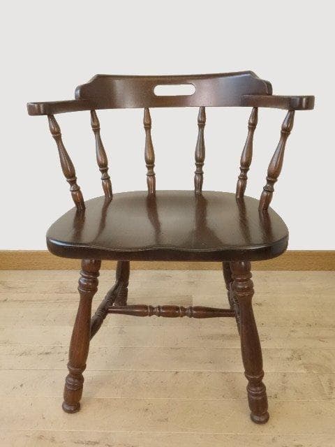 飛騨産業　キツツキ　穂高　アームチェアーB　イス　椅子　 木製　再塗装済ＵＳＥＤ