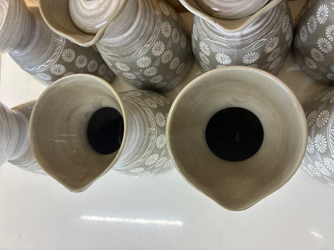 銀峯 花三島 お鍋　出汁入れ　陶器 萬古焼