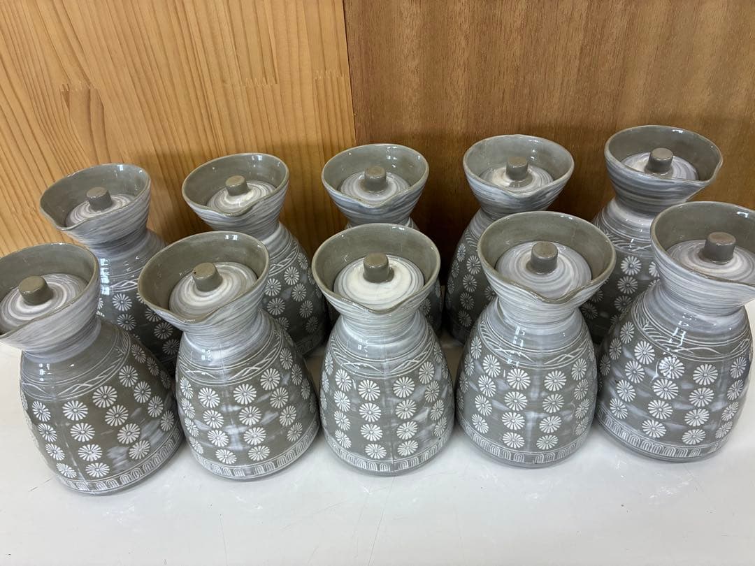 銀峯 花三島 お鍋　出汁入れ　陶器 萬古焼