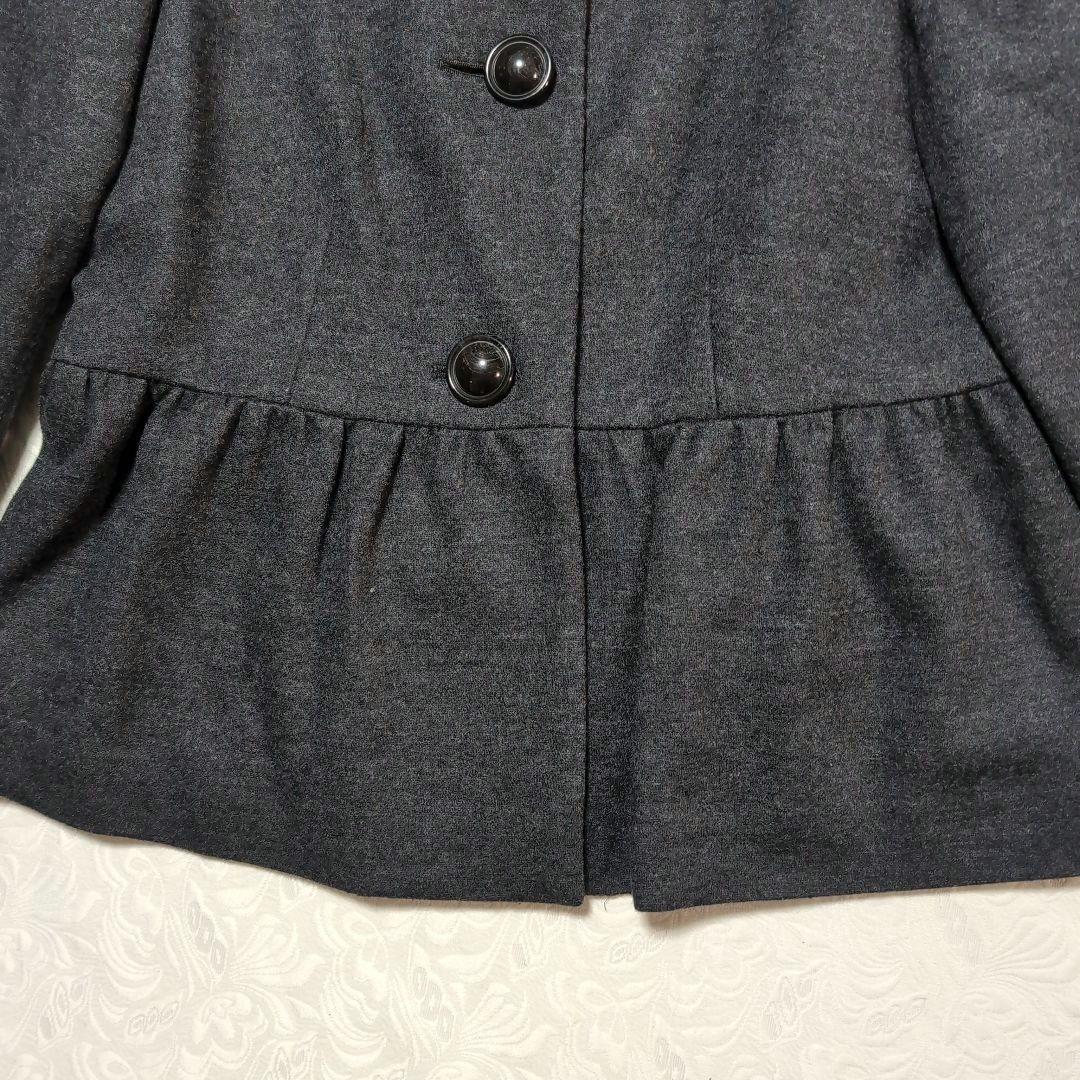 りぼん♡さま★エムズグレイシー　ダークグレー リボン付きフレアスリーブ コート