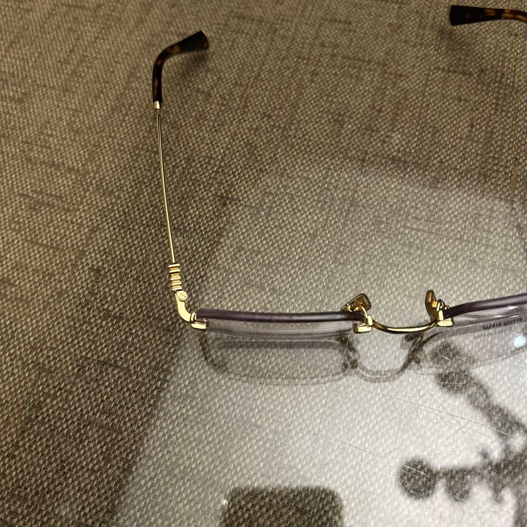 MIU MIU リムレス　リムレスメガネ　サングラス　ゴールド　ミュウミュウ