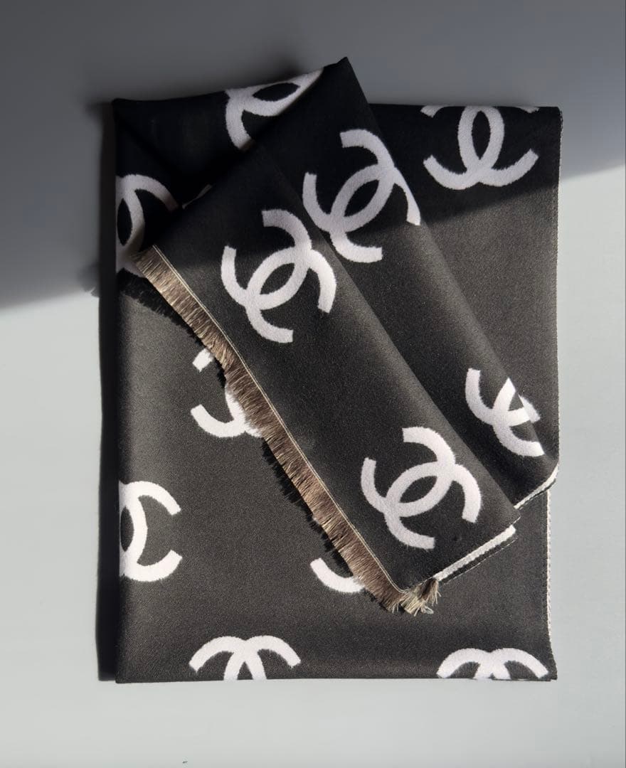 【新品】CHANEL シャネル ノベルティマフラー　カシミヤ混 本日感謝限定価格