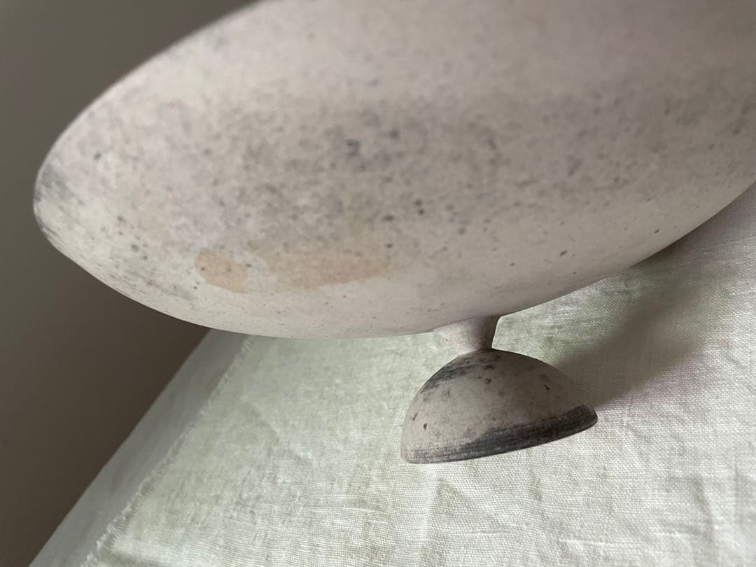 鮫島陽_ 舟 Boat 23.5cm×8.5cm 脚付き皿　高台コンポート皿　大