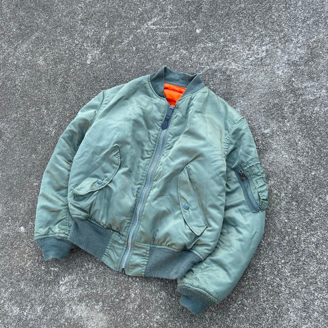 90s ALPHA MA-1 flight jaket USA製　短丈　古着